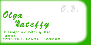 olga mateffy business card