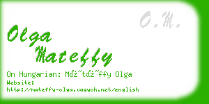 olga mateffy business card